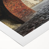 Rolled canvas artwork showcasing a vibrant landscape with a majestic castle set against a serene sky. The design features rich colors and intricate details, perfect for home decor enthusiasts.