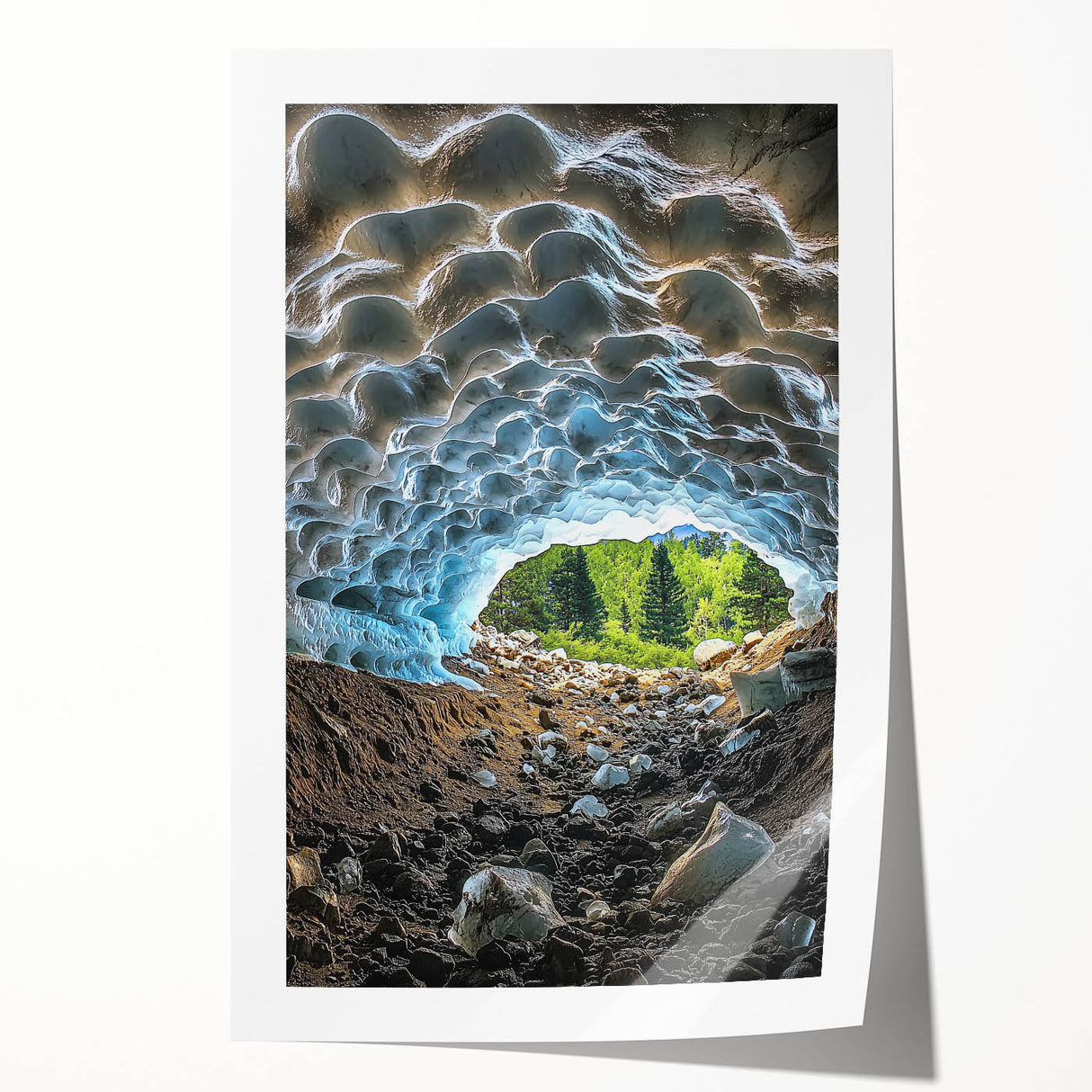 Stunning rolled canvas print of vibrant landscapes and caves, showcasing intricate details and rich colors, perfect for home decor or art collection.