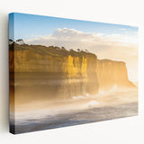 Stretched canvas artwork showcasing a stunning cliff landscape, featuring vibrant colors and intricate details, perfect for elevating home decor with natural beauty.