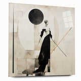 Elegant Abstract Living Room Wall Art – Black & Beige Fashion Canvas