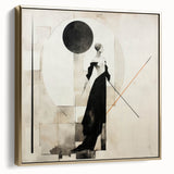 Elegant Abstract Living Room Wall Art – Black & Beige Fashion Canvas