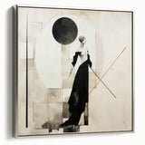 Elegant Abstract Living Room Wall Art – Black & Beige Fashion Canvas