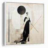 Elegant Abstract Living Room Wall Art – Black & Beige Fashion Canvas