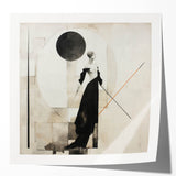 Elegant Abstract Living Room Wall Art – Black & Beige Fashion Canvas