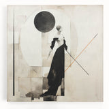 Elegant Abstract Living Room Wall Art – Black & Beige Fashion Canvas