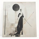 Elegant Abstract Living Room Wall Art – Black & Beige Fashion Canvas