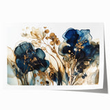 Vibrant abstract floral wall art print showcasing a blend of colorful blooms and lush greenery, ideal for home decor or artistic spaces.