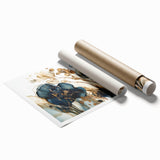 Abstract floral wall art print showcasing vibrant colors and intricate patterns, rolled and ready for framing, perfect for enhancing modern home decor.