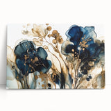 Abstract floral wall art on stretched canvas, displaying vibrant colors and intricate patterns, perfect for enhancing modern home decor and creating a calming atmosphere.
