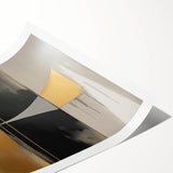 Abstract geometric rolled print showcasing vibrant colors and intricate patterns, perfect for modern home decor. Packaged securely in a protective tube for safe delivery.