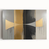 Abstract geometric canvas artwork in vibrant colors, showcasing intricate shapes and patterns, ideal for modern home decor. Perfect for adding a contemporary touch to living spaces.