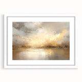 Abstract landscape wall art framed with a white mat, showcasing vibrant colors and intricate details, perfect for modern home decor. Ideal for adding a touch of elegance to any room.