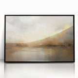 Framed abstract landscape wall art featuring vibrant colors and intricate patterns, presented in a sleek black frame, ideal for modern home decor enhancement.