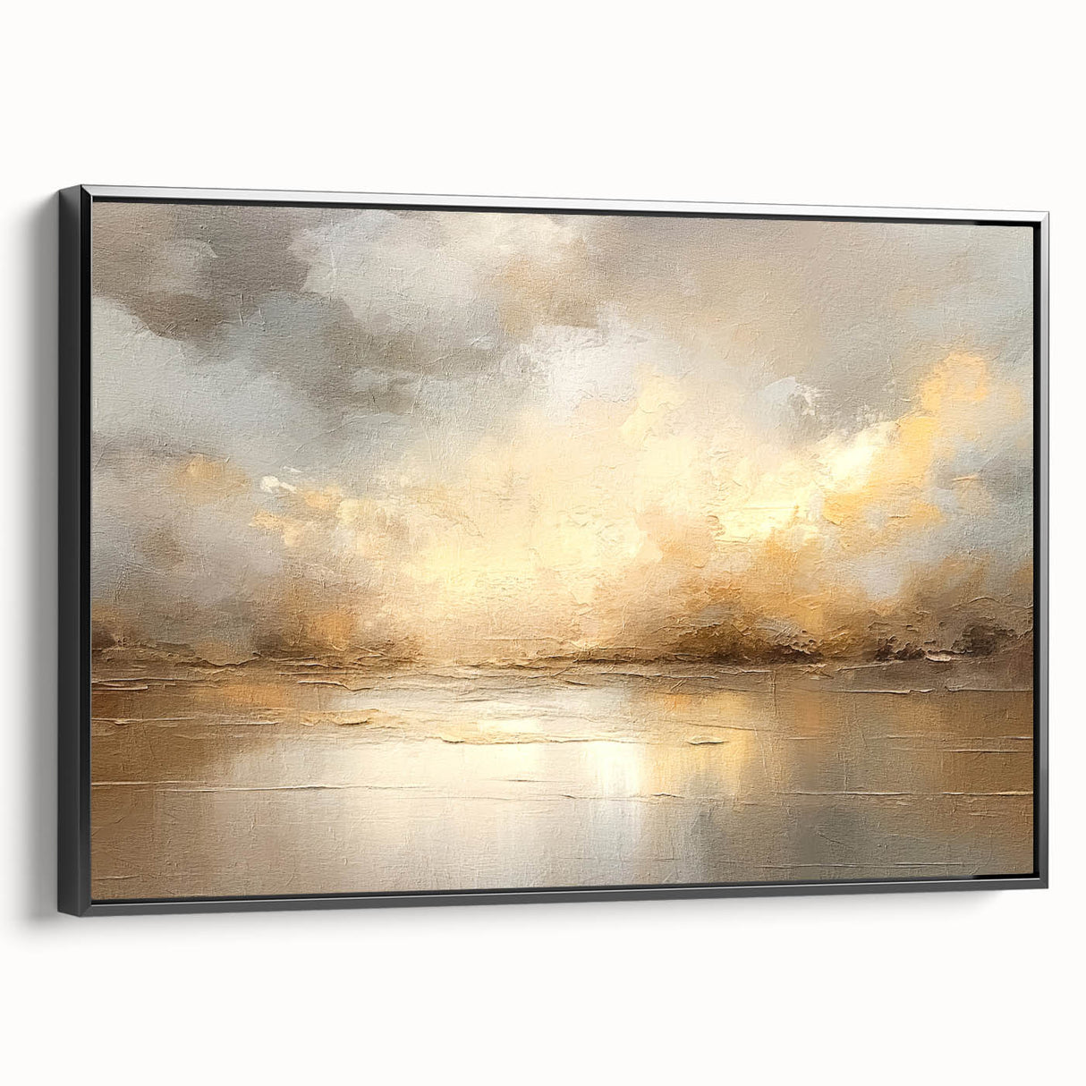 Framed abstract landscape wall art on canvas, showcasing vibrant colors and intricate details, with a sleek black frame enhancing its modern aesthetic. Perfect for contemporary home decor.