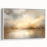Framed abstract landscape wall art in a modern white frame, showcasing vibrant colors and intricate textures, ideal for enhancing contemporary home decor.