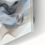 Fluid Abstract Wall Art – Ethereal Flow in Soft Gray & Blue Tones