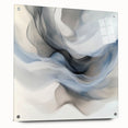 Fluid Abstract Wall Art – Ethereal Flow in Soft Gray & Blue Tones