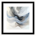 Fluid Abstract Wall Art – Ethereal Flow in Soft Gray & Blue Tones