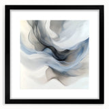 Fluid Abstract Wall Art – Ethereal Flow in Soft Gray & Blue Tones