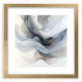 Fluid Abstract Wall Art – Ethereal Flow in Soft Gray & Blue Tones