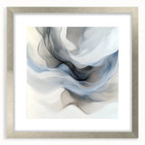 Fluid Abstract Wall Art – Ethereal Flow in Soft Gray & Blue Tones