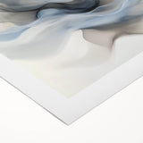 Fluid Abstract Wall Art – Ethereal Flow in Soft Gray & Blue Tones