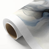Fluid Abstract Wall Art – Ethereal Flow in Soft Gray & Blue Tones
