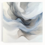 Fluid Abstract Wall Art – Ethereal Flow in Soft Gray & Blue Tones
