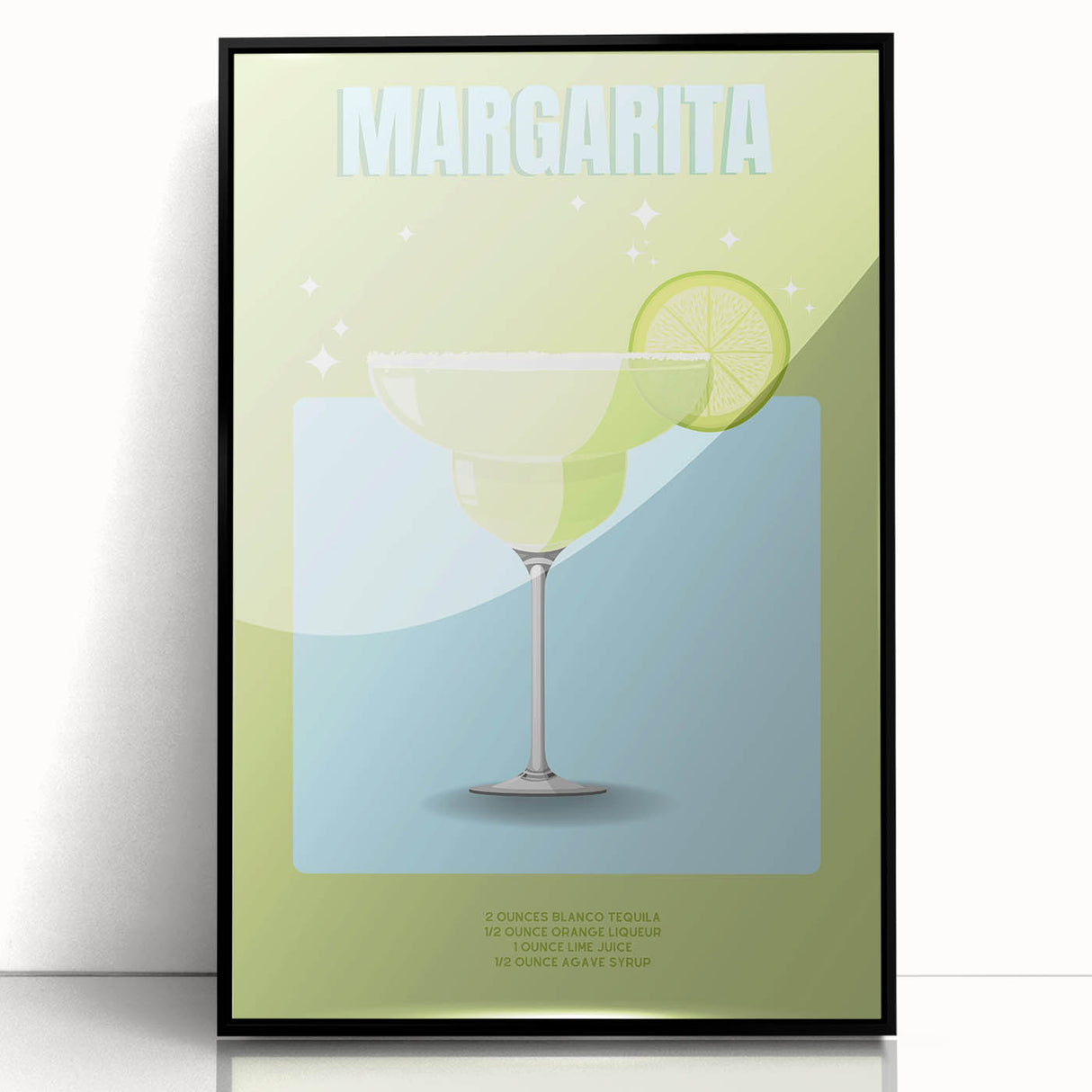 Large abstract wall art featuring a mid-century modernist design in muted earth tones, framed in black acrylic.