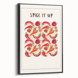 Black and white vintage poster art of fruits on a framed canvas, ideal for bedroom wall decor.