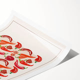 Extra large rolled print featuring line art flowers in monochrome, ideal for large living room wall art.