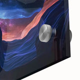 Close-up of a vibrant acrylic landscape artwork depicting canyons, showcasing rich colors and intricate details, perfect for modern home decor. Ideal for art enthusiasts.