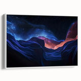 Framed canvas wall art depicting a stunning landscape of canyons in warm earthy tones, showcasing intricate details and textures, ideal for enhancing home decor.