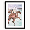 Modern Wall Art - Dynamic Jockeys and Horses - Contemporary Art Print