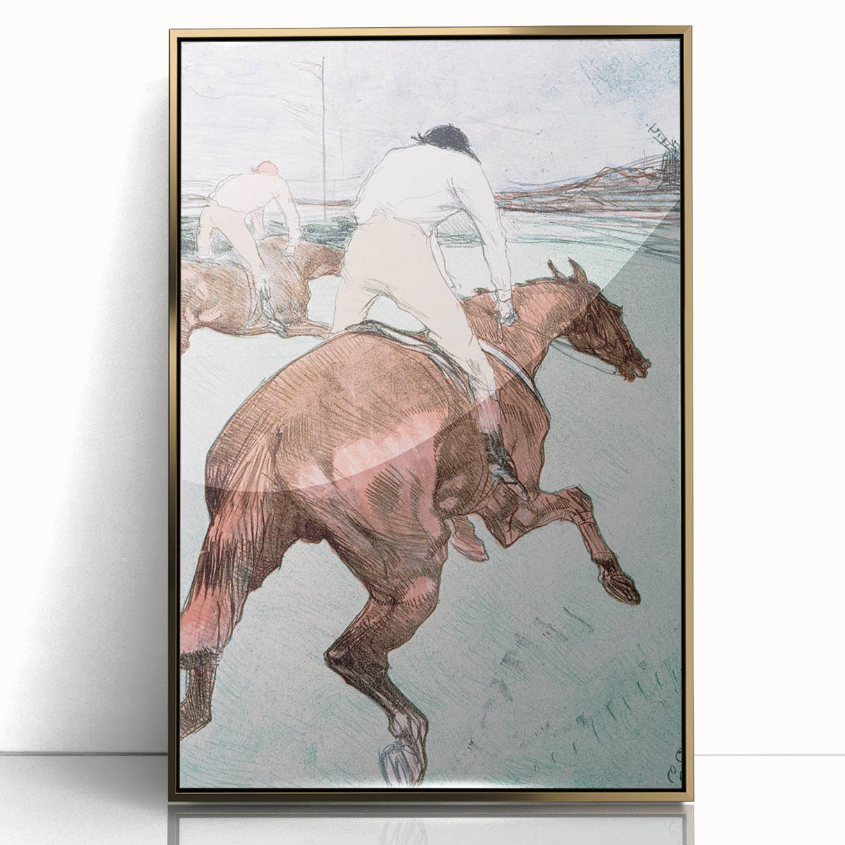 Modern Wall Art - Dynamic Jockeys and Horses - Contemporary Art Print