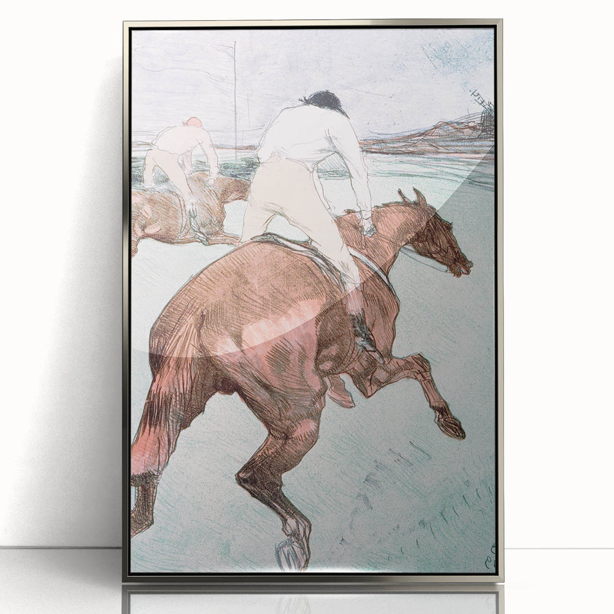 Modern Wall Art - Dynamic Jockeys and Horses - Contemporary Art Print