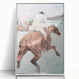 Modern Wall Art - Dynamic Jockeys and Horses - Contemporary Art Print