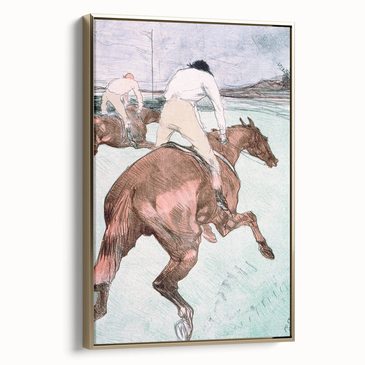 Modern Wall Art - Dynamic Jockeys and Horses - Contemporary Art Print