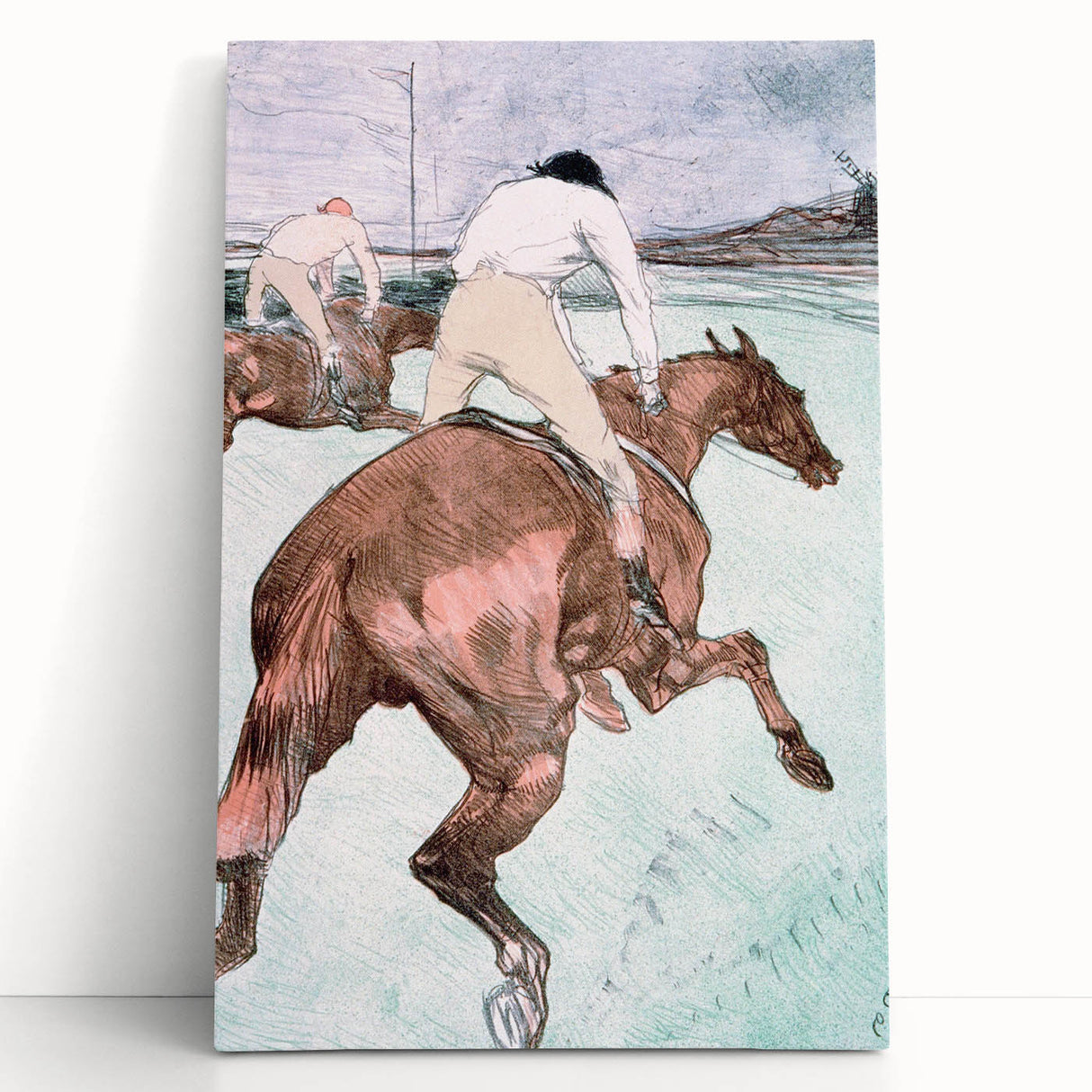 Modern Wall Art - Dynamic Jockeys and Horses - Contemporary Art Print