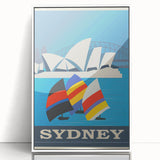 Retro Sydney Australia Travel Poster - Vintage Wall Art