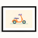 Minimalist Scooter Boys Room Wall Art - Kids Wall Art Prints