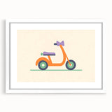 Minimalist Scooter Boys Room Wall Art - Kids Wall Art Prints
