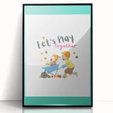 Educational Nursery Wall Decor - Playful Friendship Art