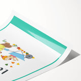 Educational Nursery Wall Decor - Playful Friendship Art