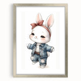 Stylish Bunny Nursery Wall Art – Baby Room & Kids Fashion Decor