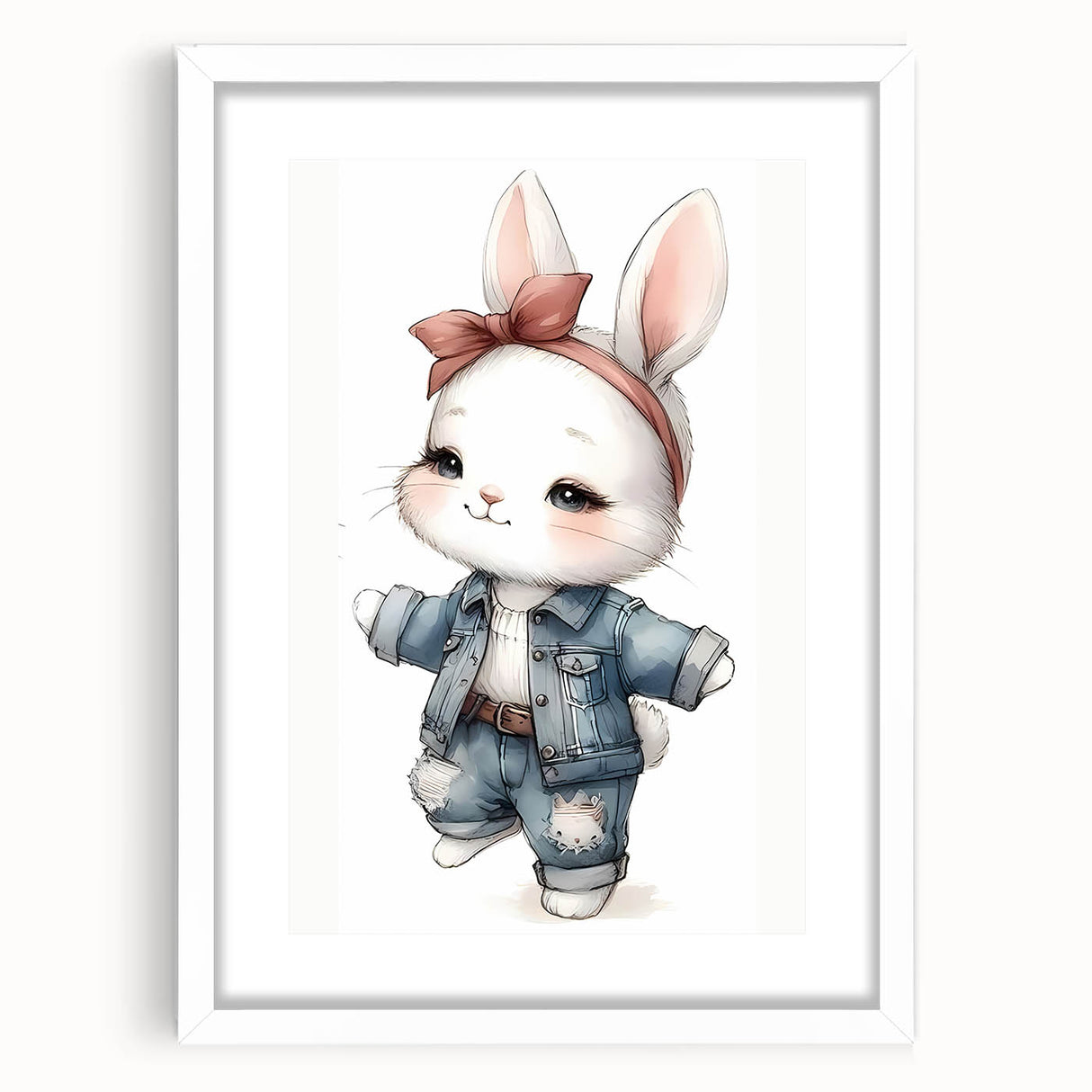 Stylish Bunny Nursery Wall Art – Baby Room & Kids Fashion Decor