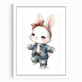 Stylish Bunny Nursery Wall Art – Baby Room & Kids Fashion Decor