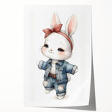 Stylish Bunny Nursery Wall Art – Baby Room & Kids Fashion Decor
