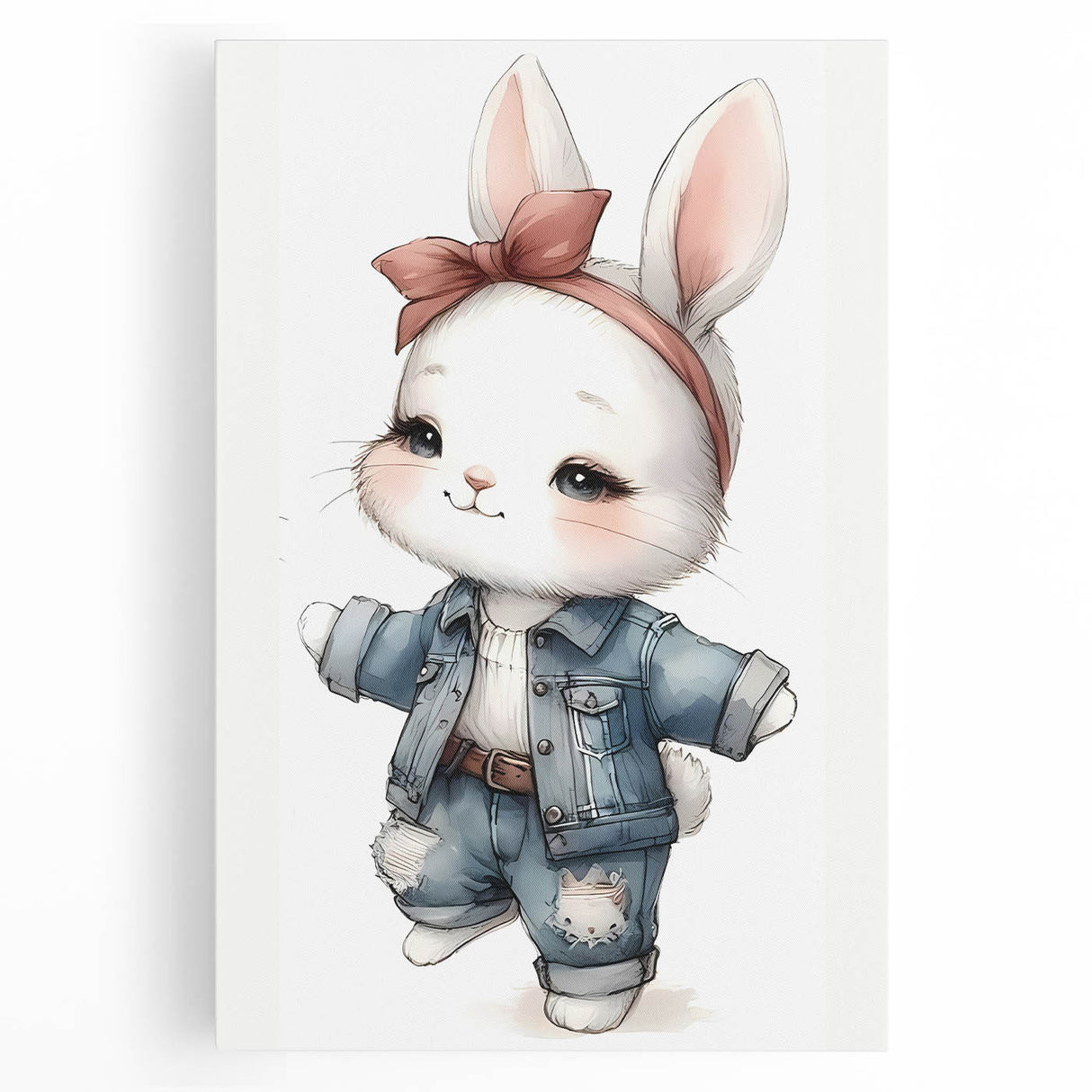 Stylish Bunny Nursery Wall Art – Baby Room & Kids Fashion Decor