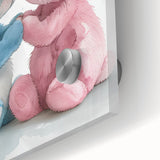 Adorable Bunny Duo - Kids Room Wall Art Canvas and Framed Options